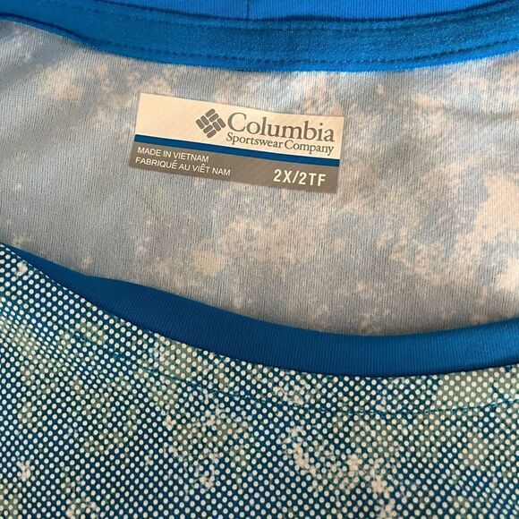 𝅺Columbia round neck patterned short sleeved top, size 2X - Picture 6 of 6